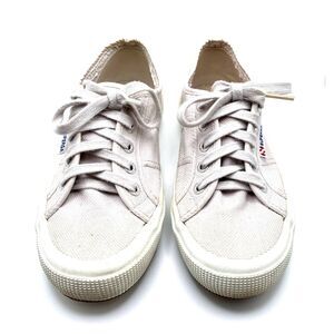 Superga Womens White Canvas Low Top Sneakers sz 37.5 Woman's US 7